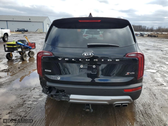 2021 Kia Telluride S with VIN 5XYP6DHC9MG136727, listed as a Copart auction lot 48207445 with 85,839 mi miles and Salvage Title. Bid and sale history available at carsss.com. Image 6.