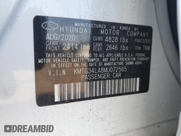 2021 Genesis G70 2.0T with VIN KMTG34LA8MU072565, listed as a Copart auction lot 54375895 with 93,275 mi miles and Salvage title. Bid and sale history available at DreamBid. Image 12.