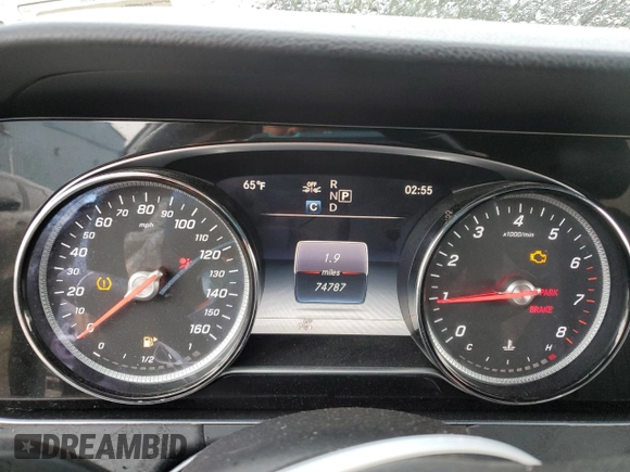 2019 Mercedes-Benz E 300 with VIN WDDZF4KB7KA587487, listed as a Copart auction lot 55629775 with 74,787 mi miles and Clean Title. Bid and sale history available at DreamBid. Image 9.