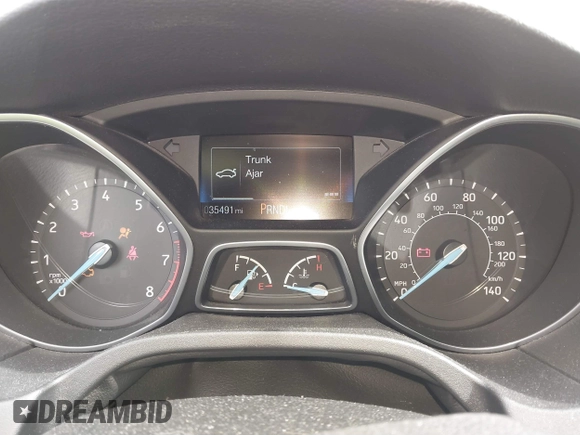 2017 Ford Focus SE with VIN 1FADP3F28HL300618, listed as a IAAI auction lot 41856517 with 35,491 mi miles. Bid and sale history available at carsss.com. Image 7.