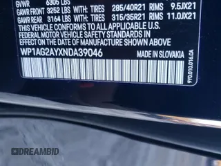 2022 Porsche Cayenne GTS z VIN WP1AG2AYXNDA39046, wystawiony jako Copart lot #72087662 z przebiegiem 5 626 mil mil oraz . Historia ofert i sprzedaży dostępna na DreamBid. Obrazek 13.