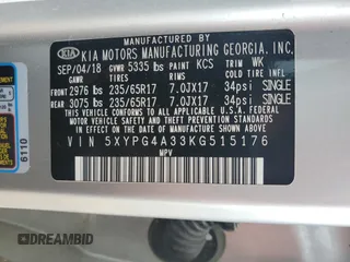 2019 Kia Sorento LX with VIN 5XYPG4A33KG515176, listed as a Copart auction lot 51004045 with 129,040 mi miles and Salvage Title. Bid and sale history available at carsss.com. Image 15.