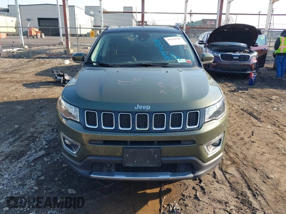 2021 Jeep Compass Limited with VIN 3C4NJDCBXMT562925, listed as a IAAI auction lot 38954308 with 55,034 mi miles and . Bid and sale history available at DreamBid. Image 12.