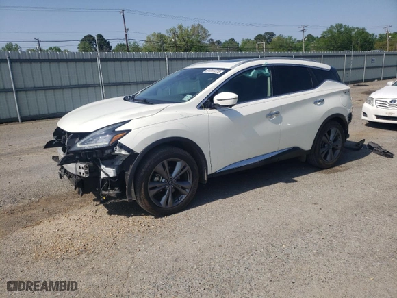 2023 Nissan Murano Platinum with VIN 5N1AZ2DJ3PC114829, listed as a Copart auction lot 51011075 with 60,729 mi miles and Salvage Title. Bid and sale history available at carsss.com. Image 1.