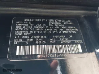2020 Nissan Rogue Sport S with VIN JN1BJ1CV2LW543826, listed as a IAAI auction lot 41731854 with 116,681 mi miles. Bid and sale history available at carsss.com. Image 9.