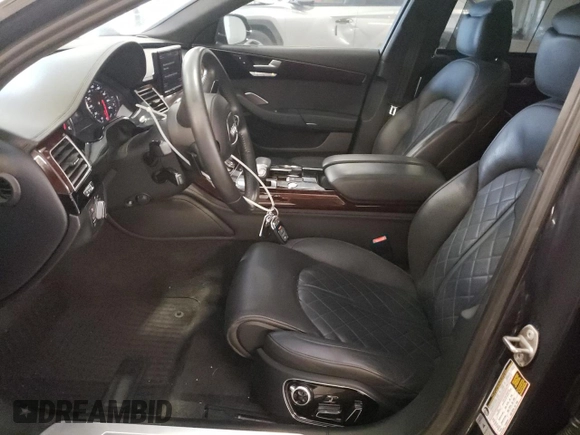 2014 Audi A8 4.0T with VIN WAUR2AFD8EN006198, listed as a Copart auction lot 85272544 with 105,058 mi miles and Salvage Title. Bid and sale history available at DreamBid. Image 7.