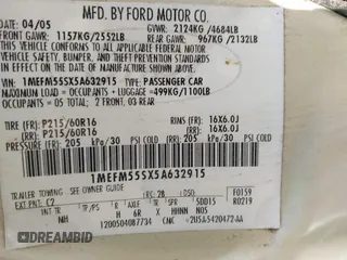 2005 Mercury Sable LS с VIN 1MEFM55SX5A632915, выставлен на аукционе IAAI как лот 42823026 с пробегом 24 675 миль миль и . История ставок и продаж доступна на DreamBid. Изображение 9.