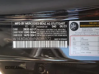 2022 Mercedes-Benz S-Class S 500 with VIN W1K6G6DB6NA086572, listed as a Copart auction lot 67462832 with 8,829 mi miles. Bid and sale history available at carsss.com. Image 12.
