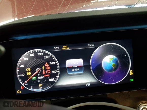 2018 Mercedes-Benz E-Class AMG E 43 with VIN WDDZF6EB9JA350389, listed as a Copart auction lot 42854585 with 28,196 mi miles and Salvage Title. Bid and sale history available at carsss.com. Image 9.
