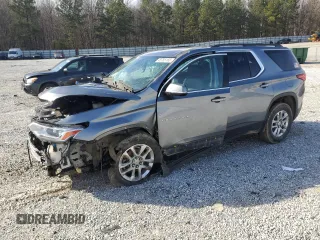 2020 Chevrolet Traverse LT Leather with VIN 1GNERHKW7LJ259764, listed as a Copart auction lot 45785165 with 130,867 mi miles and Salvage Title. Bid and sale history available at carsss.com. Image 1.