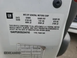 2005 Buick LeSabre Custom with VIN 1G4HP52K65U244743, listed as a Copart auction lot 49700035 with 167,538 mi miles and Salvage Title. Bid and sale history available at carsss.com. Image 12.