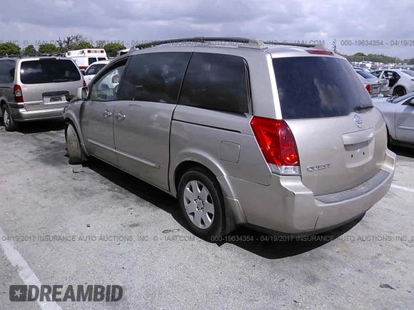 2006 Nissan Quest S Special Edition z VIN 5N1BV28U26N113274, wystawiony jako IAAI lot #41211843 z przebiegiem Nie podano mil oraz . Historia ofert i sprzedaży dostępna na DreamBid. Obrazek 3.