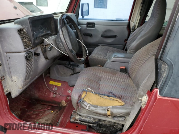 1998 Jeep Wrangler Sport with VIN 1J4FY19S7WP775578, listed as a Copart auction lot 43420485 with 157,316 mi miles and Salvage Title. Bid and sale history available at carsss.com. Image 7.