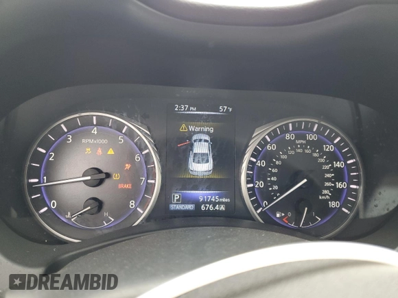 2017 Infiniti Q60 Premium with VIN JN1CV7EL3HM320964, listed as a Copart auction lot 47350085 with 91,745 mi miles and Clean title. Bid and sale history available at DreamBid. Image 9.