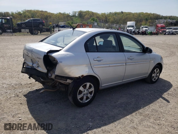 2007 Hyundai Accent GLS with VIN KMHCN46C17U108018, listed as a Copart auction lot 55632095 with 185,467 mi miles and Salvage title. Bid and sale history available at DreamBid. Image 3.