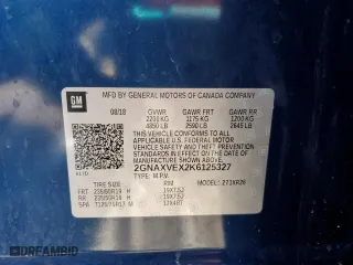 2019 Chevrolet Equinox LT with VIN 2GNAXVEX2K6125327, listed as a Copart auction lot 48082985 with 53,670 mi miles and Salvage Title. Bid and sale history available at carsss.com. Image 13.