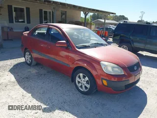 2008 Kia Rio LX with VIN KNADE123586297563, listed as a IAAI auction lot 41857757 with 89,368 mi miles. Bid and sale history available at carsss.com. Image 1.