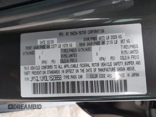 2020 Mazda 6 Sport with VIN JM1GL1UM3L1523858, listed as a IAAI auction lot 41506321 with 49,102 mi miles and . Bid and sale history available at DreamBid. Image 9.
