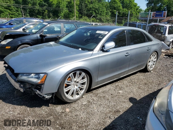 2012 Audi A8 z VIN WAURVAFDXCN001167, wystawiony jako Copart lot #57227105 z przebiegiem 154 409 mil mil oraz Szkoda całkowita • Salvage title. Historia ofert i sprzedaży dostępna na DreamBid. Obrazek 1.