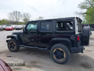 2014 Jeep Wrangler Unlimited Sahara with VIN 1C4BJWEG6EL189712, listed as a IAAI auction lot 42043053 with 108,716 mi miles. Bid and sale history available at carsss.com. Image 14.