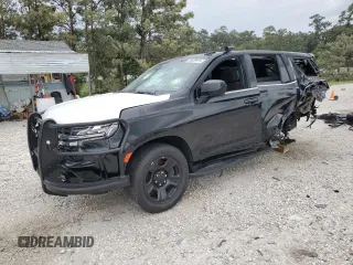 2023 Chevrolet Tahoe Commercial z VIN 1GNSCLED5PR341288, wystawiony jako Copart lot #55039915 z przebiegiem 28 984 mil mil oraz Szkoda całkowita • Salvage title. Historia ofert i sprzedaży dostępna na DreamBid. Obrazek 1.