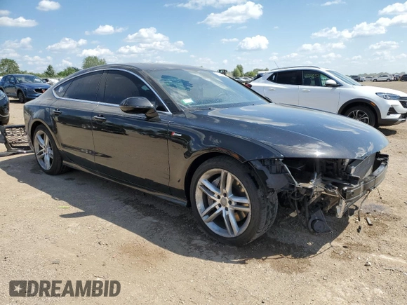 2014 Audi A7 Prestige with VIN WAU2GAFC7EN059839, listed as a Copart auction lot 63043225 with 66,632 mi miles and Salvage title. Bid and sale history available at DreamBid. Image 4.
