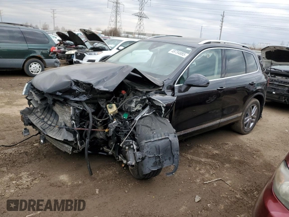 2016 Volkswagen Touareg Sport with VIN WVGEF9BP4GD011455, listed as a Copart auction lot 49734885 with 145,450 mi miles and Salvage Title. Bid and sale history available at DreamBid. Image 1.