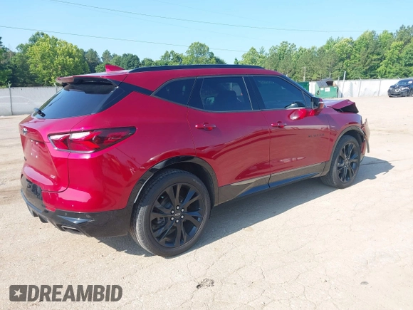 2021 Chevrolet Blazer RS with VIN 3GNKBERS2MS503863, listed as a IAAI auction lot 42424635 with 76,040 mi miles and . Bid and sale history available at DreamBid. Image 4.