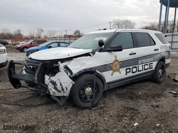 2014 Ford Utility Police Interceptor with VIN 1FM5K8AR1EGB54318, listed as a Copart auction lot 49458155 with 0 mi miles and Salvage Title. Bid and sale history available at carsss.com. Image 1.