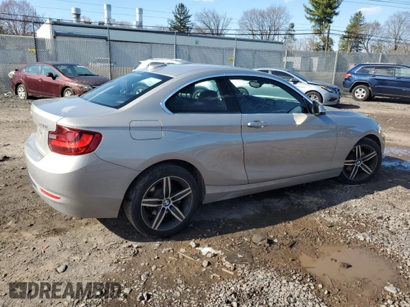2017 BMW 2 Series 230i with VIN WBA2F9C58HV664464, listed as a Copart auction lot 50491425 with 36,290 mi miles and Salvage title. Bid and sale history available at DreamBid. Image 3.