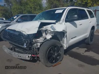 2018 Toyota Sequoia SR5 with VIN 5TDBY5G10JS165042, listed as a IAAI auction lot 40629447 with 89,706 mi miles. Bid and sale history available at carsss.com. Image 2.