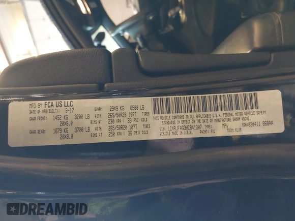 2017 Jeep Grand Cherokee Laredo with VIN 1C4RJFAG3HC841307, listed as a IAAI auction lot 42326035 with 132,655 mi miles and . Bid and sale history available at DreamBid. Image 9.