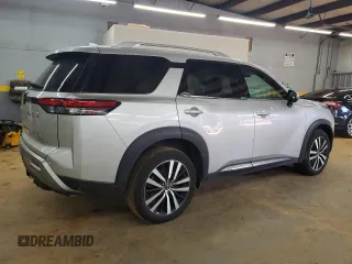 2023 Nissan Pathfinder Platinum with VIN 5N1DR3DK9PC208581, listed as a Copart auction lot 60142655 with 41,442 mi miles and Salvage title. Bid and sale history available at DreamBid. Image 3.