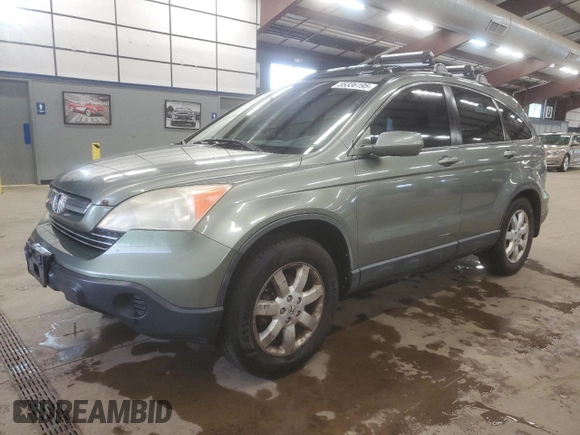 2007 Honda CR-V EX-L with VIN JHLRE48787C006741, listed as a Copart auction lot 55336195 with 224,907 mi miles and Salvage Title. Bid and sale history available at DreamBid. Image 1.