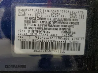 2019 Nissan Sentra S z VIN 3N1AB7AP8KY241366, wystawiony jako Copart lot #53516975 z przebiegiem 55 029 mil mil oraz Szkoda całkowita • Salvage title. Historia ofert i sprzedaży dostępna na DreamBid. Obrazek 12.