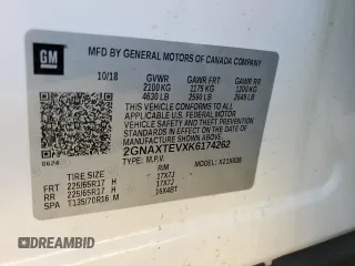 2019 Chevrolet Equinox LT z VIN 2GNAXTEVXK6174262, wystawiony jako Copart lot #43207345 z przebiegiem Nie podano mil oraz Szkoda całkowita • Salvage title. Historia ofert i sprzedaży dostępna na DreamBid. Obrazek 12.