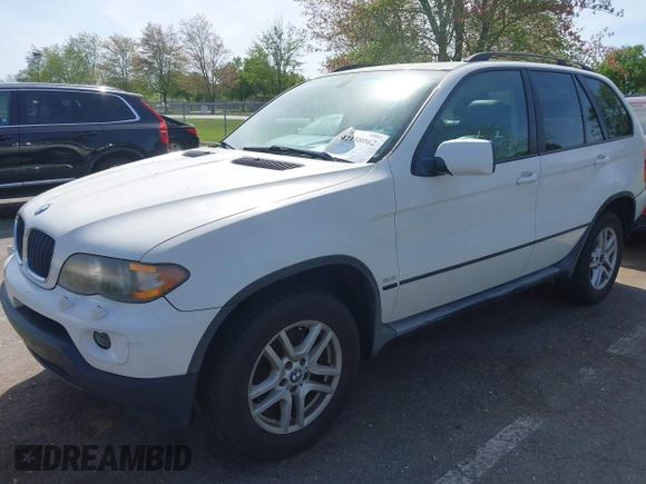 2005 BMW X5 3.0i with VIN 5UXFA135X5LY13404, listed as a IAAI auction lot 42158062 with 125,268 mi miles. Bid and sale history available at carsss.com. Image 2.