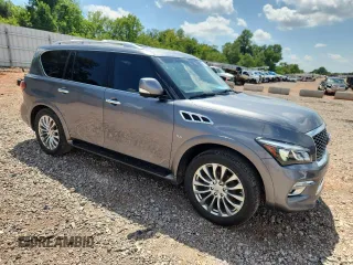 2016 Infiniti QX80 with VIN JN8AZ2NE2G9123772, listed as a Copart auction lot 63665105 with 98,304 mi miles and Salvage title. Bid and sale history available at DreamBid. Image 4.