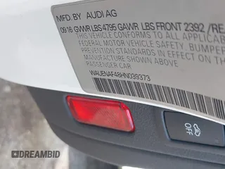 2017 Audi A4 Premium Plus with VIN WAUENAF48HN039373, listed as a IAAI auction lot 42519192 with 120,760 mi miles and . Bid and sale history available at DreamBid. Image 9.