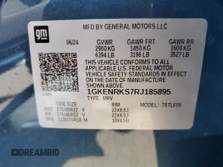 2024 GMC Acadia AWD Denali z VIN 1GKENRKS7RJ185895, wystawiony jako Copart lot #80492554 z przebiegiem 2 716 mil mil oraz Szkoda całkowita • Salvage title. Historia ofert i sprzedaży dostępna na DreamBid. Obrazek 15.