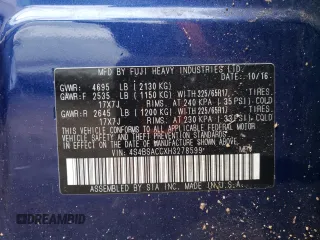 2017 Subaru Outback Premium with VIN 4S4BSACCXH3278599, listed as a Copart auction lot 59126495 with 173,878 mi miles and Salvage title. Bid and sale history available at DreamBid. Image 13.