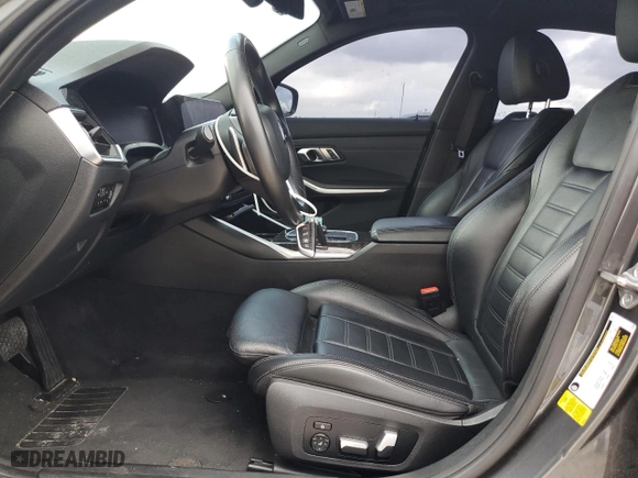 2020 BMW 3 Series 330i with VIN WBA5R1C07LFH54334, listed as a Copart auction lot 85348774 with 107,559 mi miles and Salvage Title. Bid and sale history available at carsss.com. Image 7.