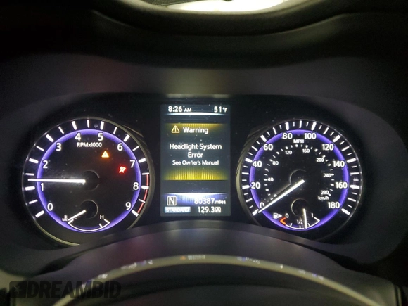 2014 Infiniti Q50 Premium with VIN JN1BV7AR9EM701056, listed as a Copart auction lot 51311135 with 80,387 mi miles and Salvage Title. Bid and sale history available at carsss.com. Image 9.