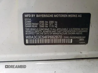 2015 BMW 3 Series 320i xDrive with VIN WBA3C3C54FP662870, listed as a Copart auction lot 59716875 with 98,077 mi miles and Clean title. Bid and sale history available at DreamBid. Image 12.
