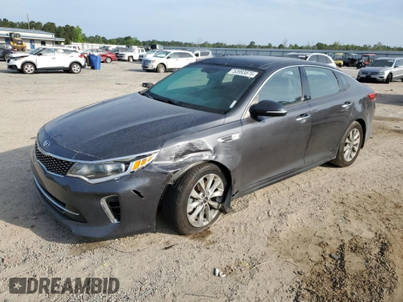 2018 Kia Optima S with VIN 5XXGT4L33JG245426, listed as a Copart auction lot 53993875 with 95,108 mi miles and Salvage title. Bid and sale history available at DreamBid. Image 1.