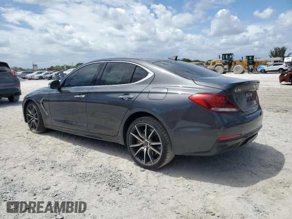 2019 Genesis G70 Sport with VIN KMTG24LA6KU034865, listed as a Copart auction lot 55304455 with 57,087 mi miles and Non repairable. Bid and sale history available at DreamBid. Image 2.