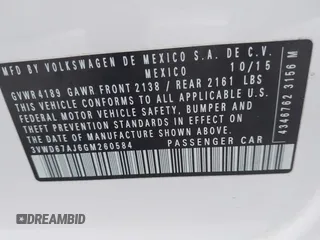 2016 Volkswagen Jetta Sedan 1.4T SE with VIN 3VWD67AJ6GM260584, listed as a IAAI auction lot 41903048 with 104,876 mi miles. Bid and sale history available at carsss.com. Image 9.