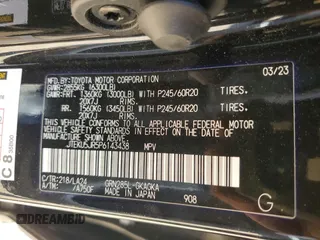2023 Toyota 4Runner Limited with VIN JTEKU5JR5P6143438, listed as a Copart auction lot 54862025 with 59,001 mi miles and Salvage title. Bid and sale history available at DreamBid. Image 13.