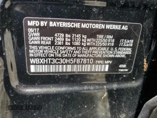 2017 BMW X1 xDrive28i with VIN WBXHT3C30H5F87810, listed as a Copart auction lot 55108255 with 66,578 mi miles and Clean Title. Bid and sale history available at DreamBid. Image 14.