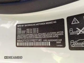2015 BMW 4 Series 428i xDrive with VIN WBA3T1C51FP821140, listed as a IAAI auction lot 41802697 with 95,232 mi miles and . Bid and sale history available at carsss.com. Image 9.
